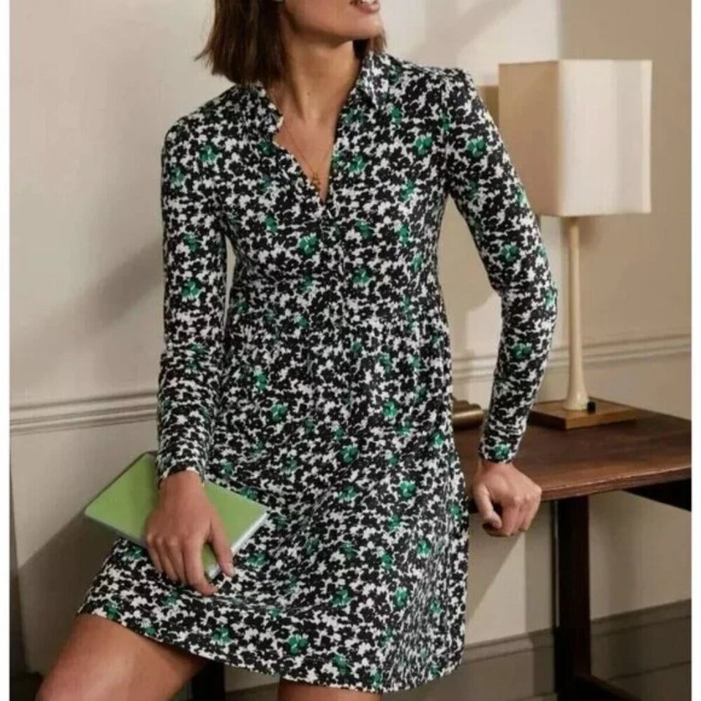 EUC Boden Alma Jersey Shirt Dress - Camo Floral